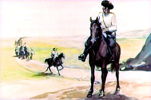 Жилин верхом. Иллюстрация Г. Балашова к рассказу Л. Н. Толстого «Кавказский пленник»