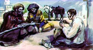 Жилин-мастер. Иллюстрация Г. Балашова к рассказу Л. Н. Толстого «Кавказский пленник»