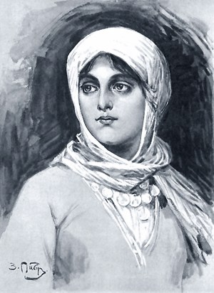 Марьяна. Иллюстрация З. Е. Пичугина к повести Л. Н. Толстого «Казаки»