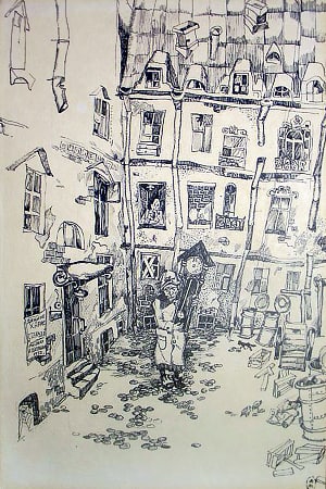 Повесть Д. Хармса «Старуха». Художник А. Белкин, 1972