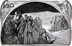 Литературный альбом. «Христова ночь», сказка М. Е. Салтыкова. Гравюра Клементьева Алексея Николаевича, 1904 г.