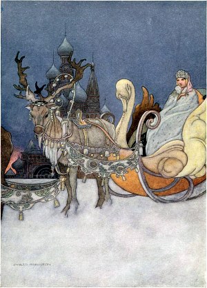 Русская Принцесса. Иллюстрация к сказке Оскара Уайльда «Кичливая ракета». Художник Чарльз Робинсон, 1913 г.