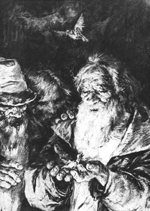 Кому живется счастливо, вольготно на Руси? Иллюстрация В. А. Серова к поэме Н. А. Некрасова «Кому на Руси жить хорошо»