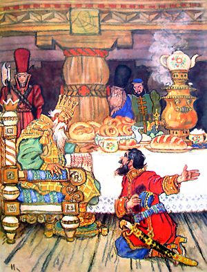 Не вели меня казнить, прикажи мне говорить! Иллюстрация Николая Кочергина к «Коньку-горбунку» Петра Ершова