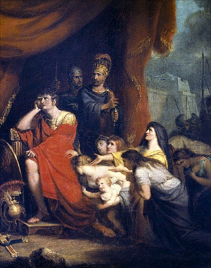 Волумния умоляет Кориолана не разрушать Рим. Картина Ричарда Вестолла, 1800 г.