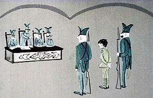 Суд. Иллюстрация к повести Януша Корчака «Король Матиуш Первый». Художник И. Рублев, 1968 г.