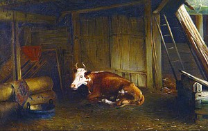 Корова в сарае. Резанов Виктор Михайлович, 1862 г.