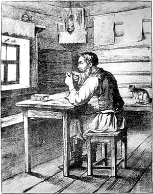 Иллюстрация к басне И. А. Крылова «Червонец». Неизвестный литограф, 1886 г.