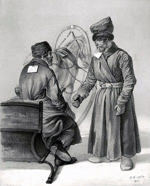 В. Ф. Тимм. Жанровая сцена. «Два извозчика», 1843 г.