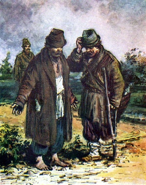 2 мужика. Иллюстрация М. А. Таранова, 1956