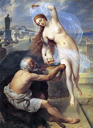 Фортуна и нищий. Художник Марков Алексей Тарасович, 1836