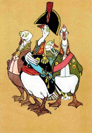 Гуси. Иллюстрация к басне И. А. Крылова. Художник Е. М. Рачёв, 1961