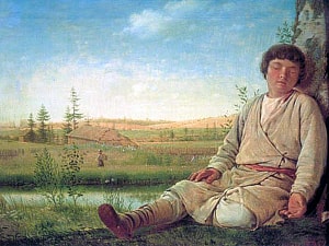 Спящий пастушок. Художник Алексей Гаврилович Венецианов, 1823-1824