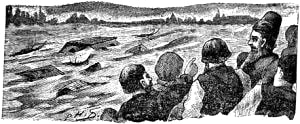 Иллюстрация Н. В. Денисова (1898 г.) к басне Крылова «Крестьяне и Река»