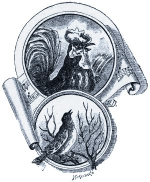 Иллюстрация Н. В. Денисова (1898 г.) к басне Крылова «Кукушка и Петух»