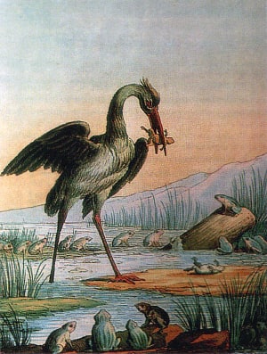 Лягушки, просящие Царя. Художник А. П. Сапожников, 1834 г.