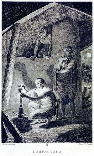 Иллюстрация И. Иванова (1825 г.) к басне Крылова «Напраслина»