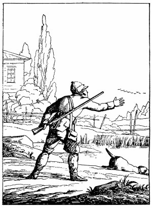 Иллюстрация А. П. Сапожникова к басне И. А. Крылова «Охотник». Издание 1834 г.