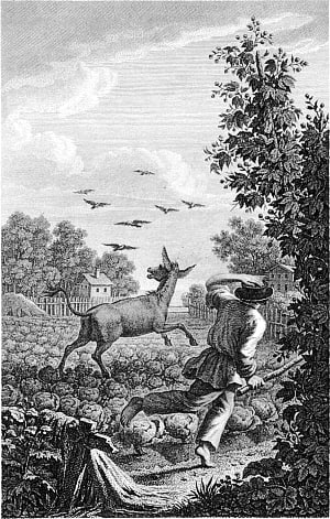 Рисунок И. Иванова (1825 г.) к басне Крылова «Осёл и Мужик»