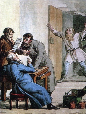 Иллюстрация А. П. Сапожникова к басне И. А. Крылова «Раздел». Издание 1834 г.