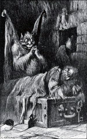Иллюстрация И. С. Панова (1911 г.) к басне Крылова «Скупой»
