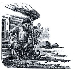 «Крестьянин и Змея». Иллюстрация Н. В. Денисова. 1898 г.
