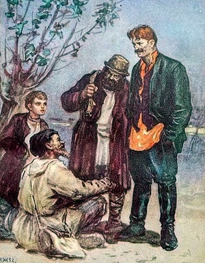 Иллюстрация к рассказу А. И. Куприна «Конокрады». Художник Н. Шеберстов, 1952 г.