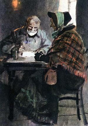 Иллюстрация к рассказу А. И. Куприна «Царский писарь». Художник П. Пинкисевич, 1964 г.
