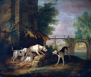 Сюжет басни «Две собаки». Жан-Батист Удри (1686-1755)