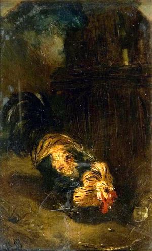 Петух и жемчужное зерно. Художник Филипп Руссо (1816-1887)