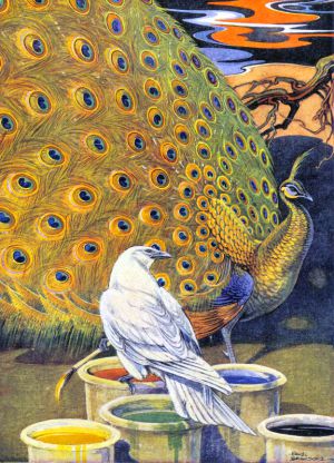 Ворона и павлин. Художник Пол Брэнсом, 1921