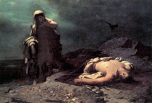 Антигона перед мёртвым Полиником. Никифорос Литрас, 1865