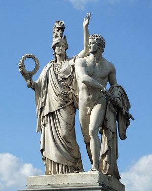 Афина наставляет Диомеда перед битвой. Скульптор Альберт Вольф, 1853 г.
