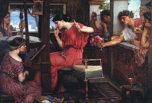 Пенелопа и женихи, картина Джона Уильяма Уотерхауса (1849-1917)