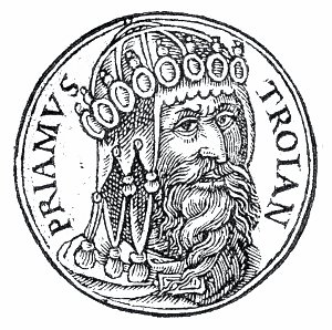 Приам — троянский царь. Портрет из сборника биографий Promptuarii Iconum Insigniorum, 1553 г.