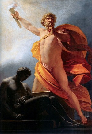 Прометей несёт людям огонь. Генрих Фридрих Фюгер, 1817