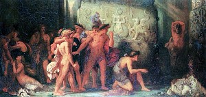Афиняне, доставленные Минотавру. Гюстав Моро, 1852–1853 гг.