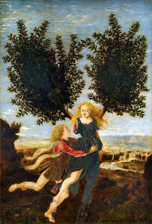 Аполлон и Дафна. Художник Поллайоло, около 1470-80 г.