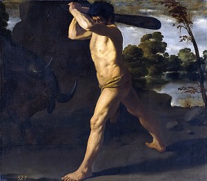 Битва Геракла с критским быком. Франсиско де Сурбаран, 1634