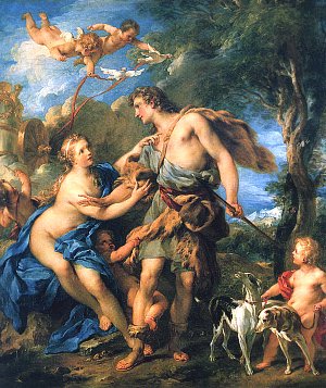 Афродита и Адонис. Франсуа Лемуан, 1729