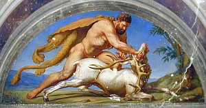 Геракл и керинейская лань. Адольф Шмидт (1804-1865)