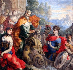 Эол дает Одиссею подвластные ветры. Исаак Муайон (1614-1673)