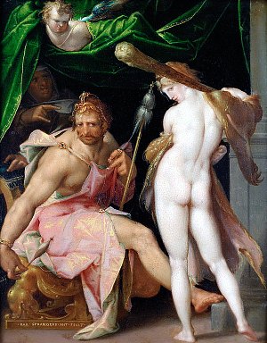 Геракл и Омфала. Бартоломеус Спрангер, 1585