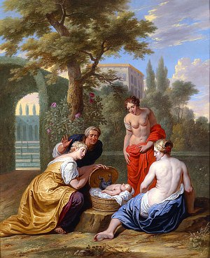 Находка младенца Эрихтония дочерьми Кекропса. Виллем ван Херп (около 1650 г.)