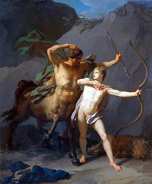 Кентавр Хирон обучает Ахилла. Жан-Батист Реньо, 1782 год