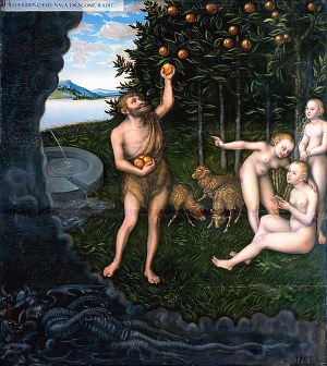 Геркулес похищает яблоки Гесперид. Лукас Кранах Старший (1472-1553)