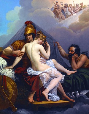 Арес и Афродита (Марс и Венера). Александр Шарль Гийемот, 1827