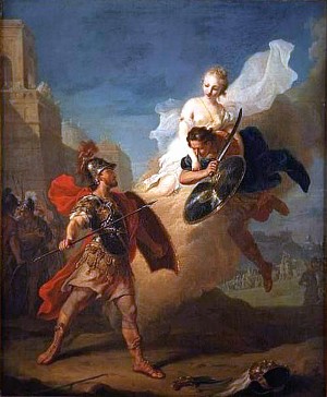 Поединок Менелая и Париса. Иоганн Генрих Тишбейн Старший, 1757