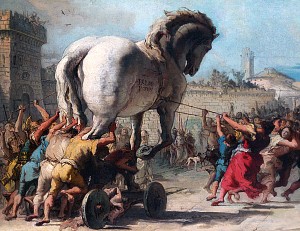 Шествие троянского коня в Трое. Доменико Тьеполо, 1773 г.