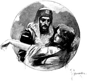 Смущают Зару ласки Измаила... Иллюстрация к поэме М. Ю. Лермонтова «Измаил-Бей»